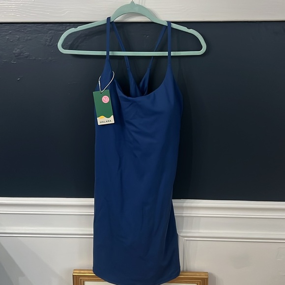 New HALARA Cloudful Activewear Dress Blue Racerback Lined L - Picture 3 of 5